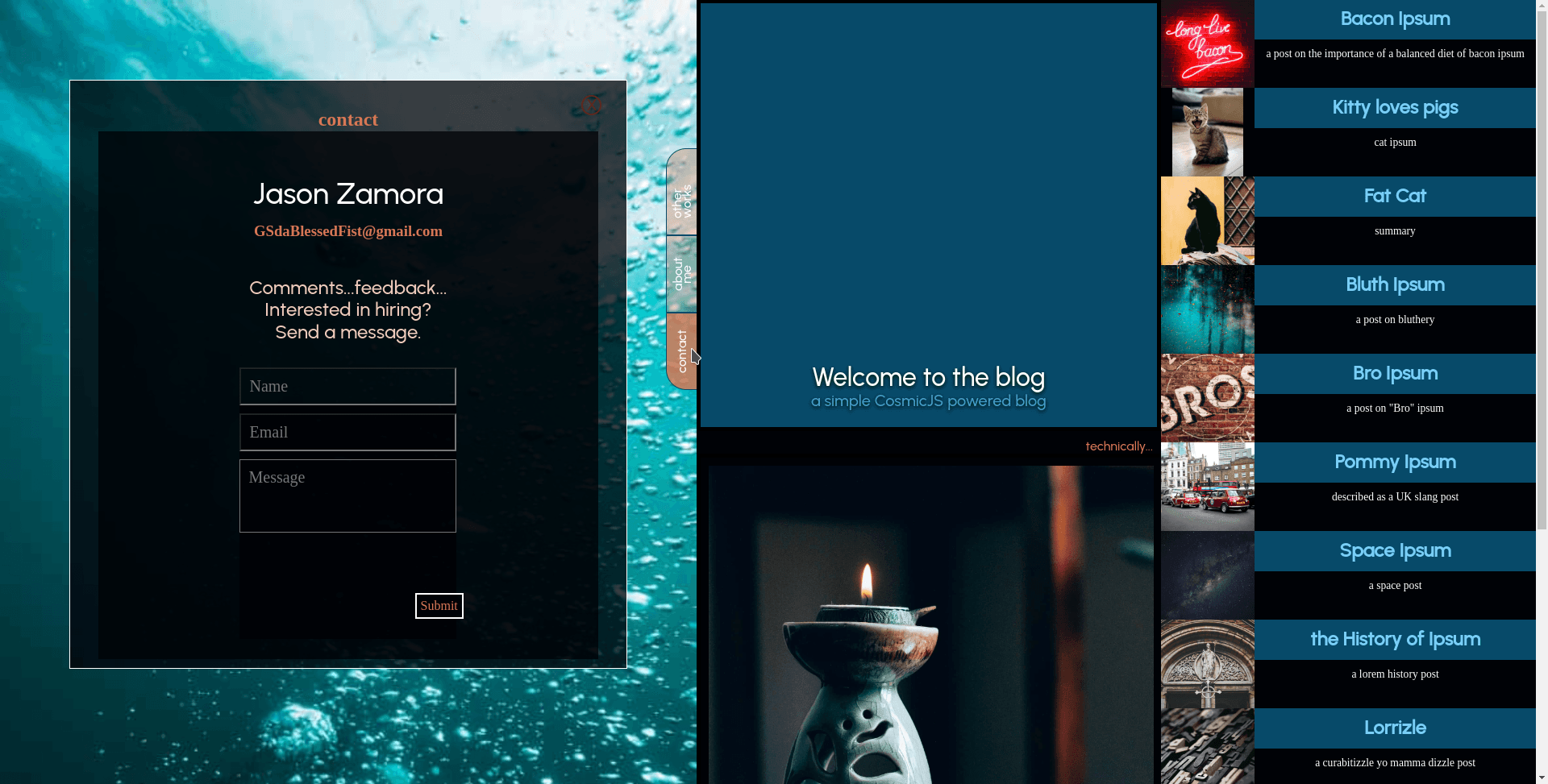 screenshot of contact tab opened 