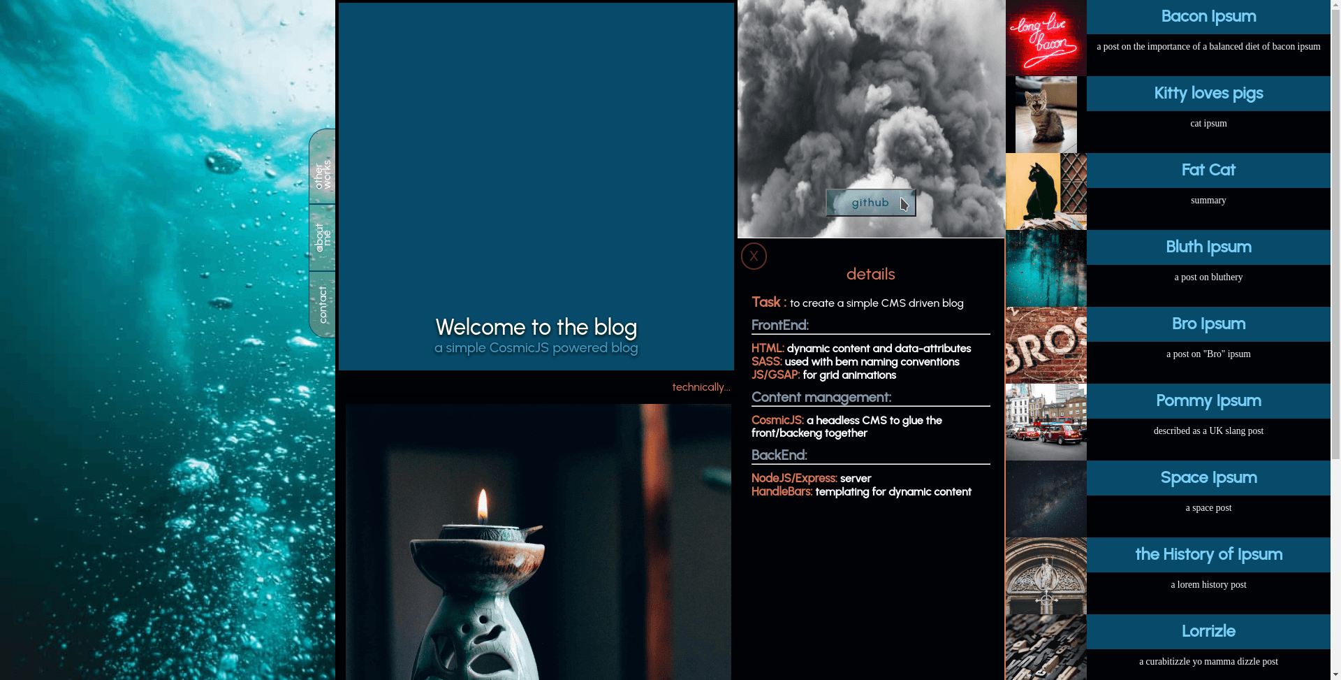 screenshot of technically section opened