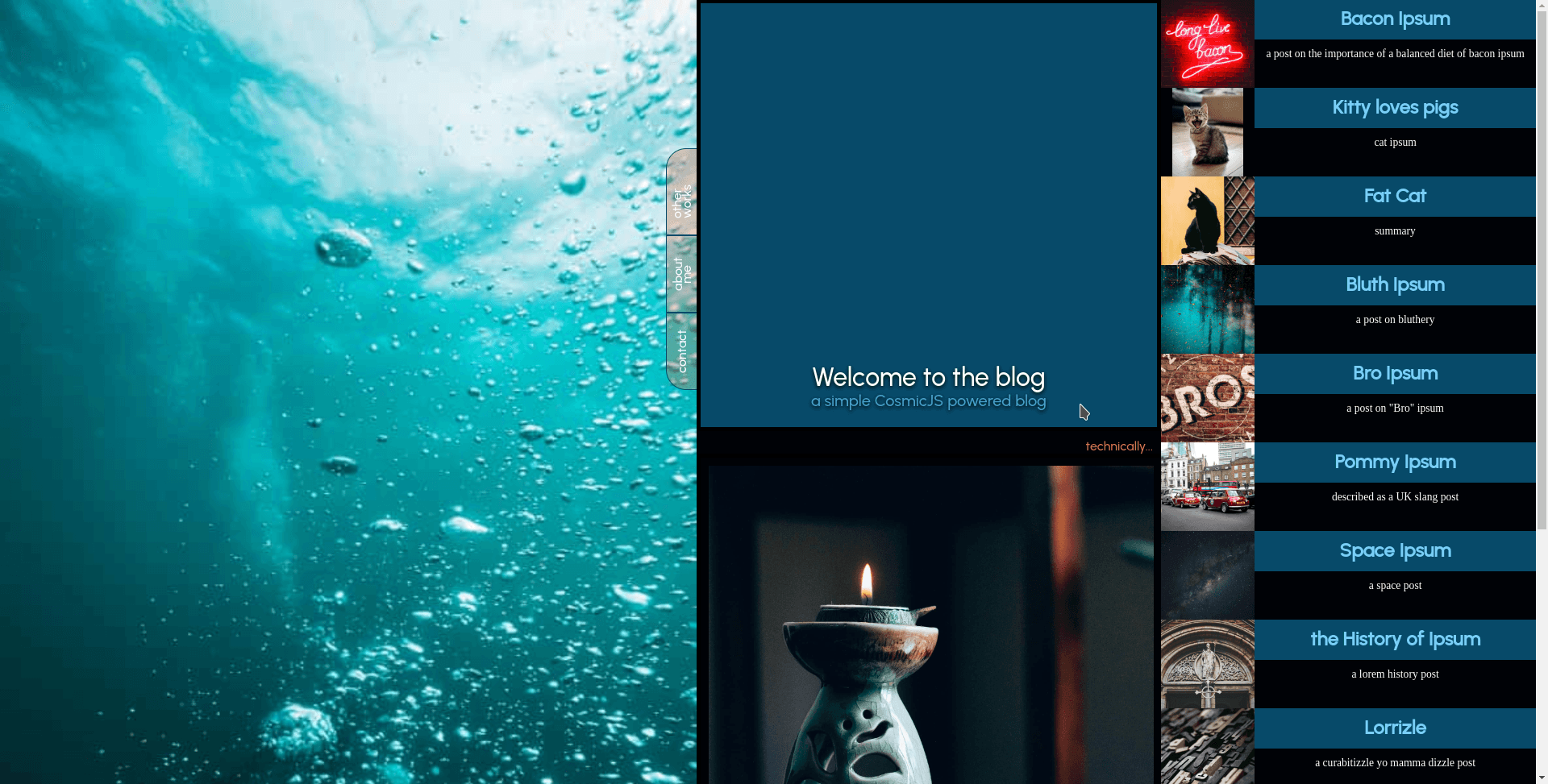 screenshot of homepage